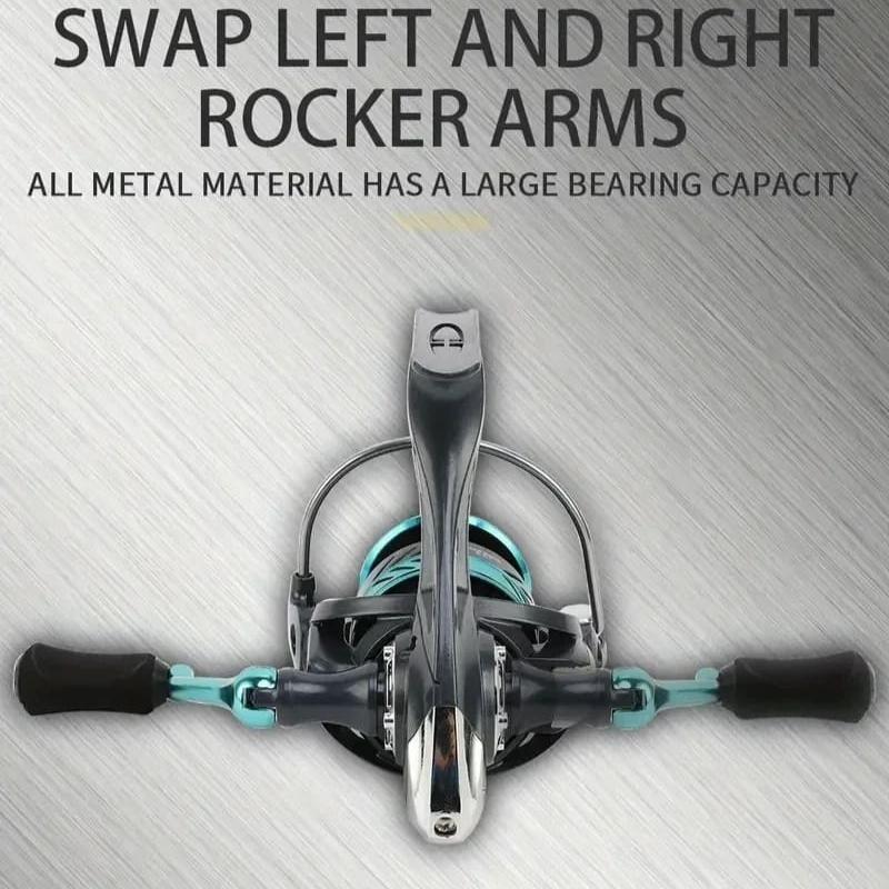 DK 1000~7000 Series 5.2:1 Gear Ratio Maximum Resistance 10KG Braking Force CNC Metal Spool Spinning Fishing Reel Suitable for Freshwater and Saltwater