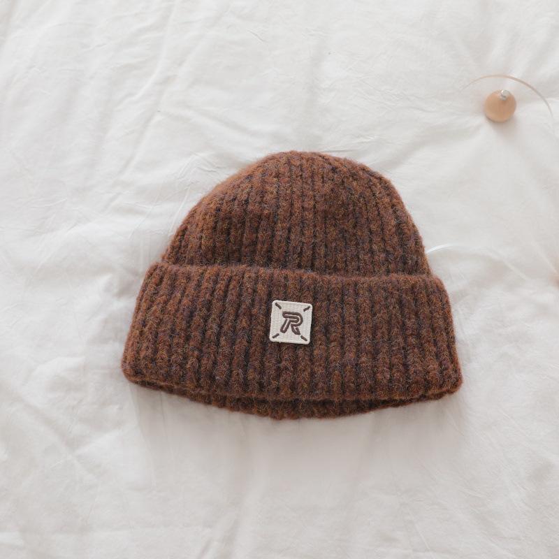 

Labeled Large Head Circumference Knitted Hat for Women Autumn and Winter New Style Student Couple Warm and Versatile To Show Small Face one size