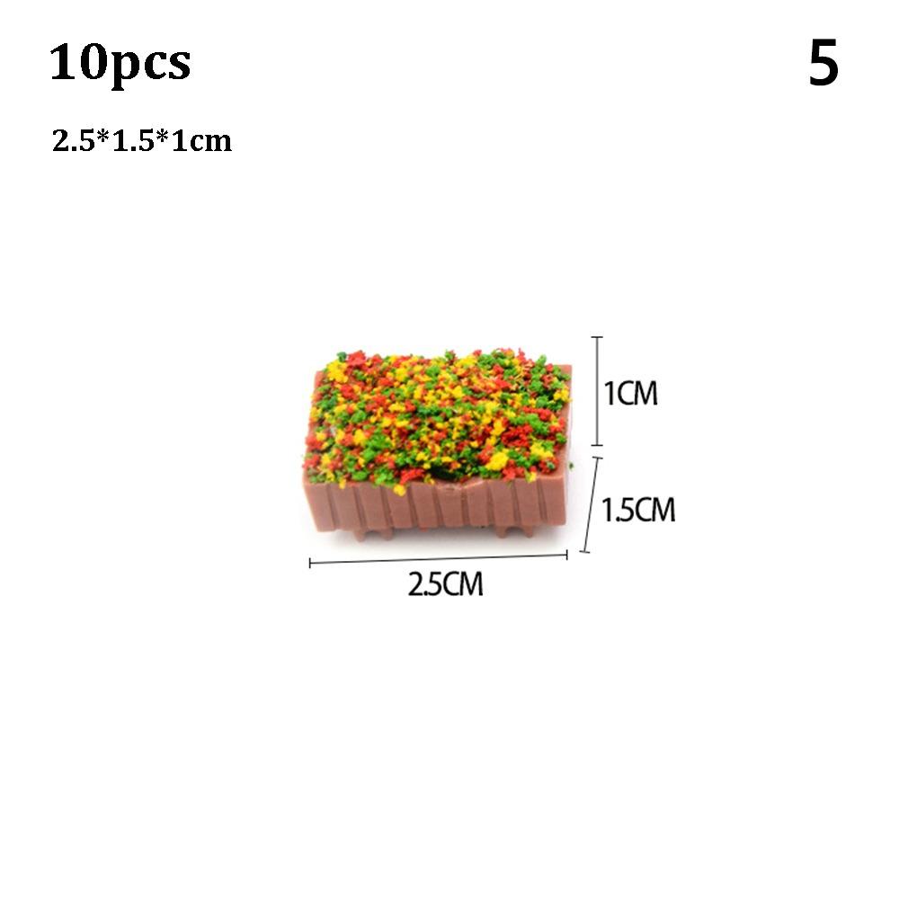 10pcs 1:50 1:75 Scale Micro Landscape Flower Bed Model Plastic Garden Border  Minihouse Accessories