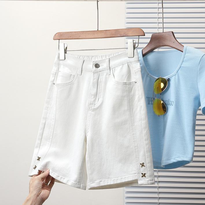 DIMANAF Nadměrná velikost Dámské šortky Kalhoty Letní Volné Džínové šortky Základní Harémové S vysokým pasem Jednobarevné kalhoty Elastický pas