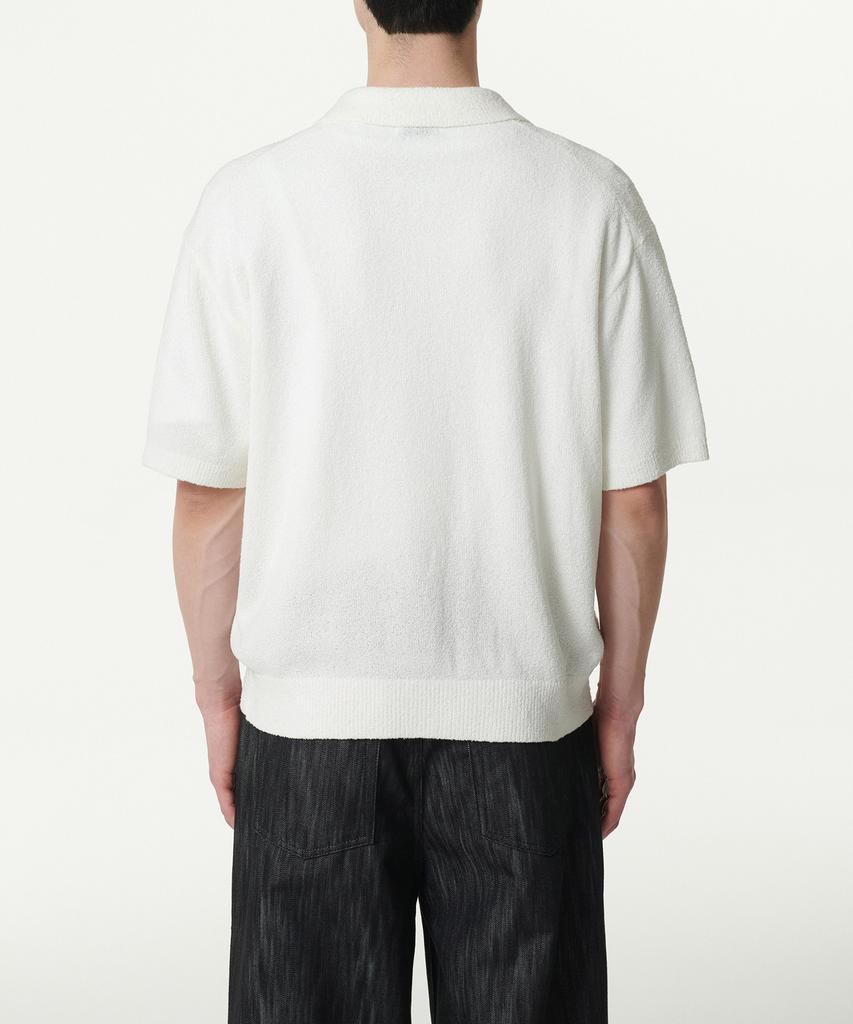 Musinsa Standard Boucle Collared Short Sleeve Cardigan [Ivory]