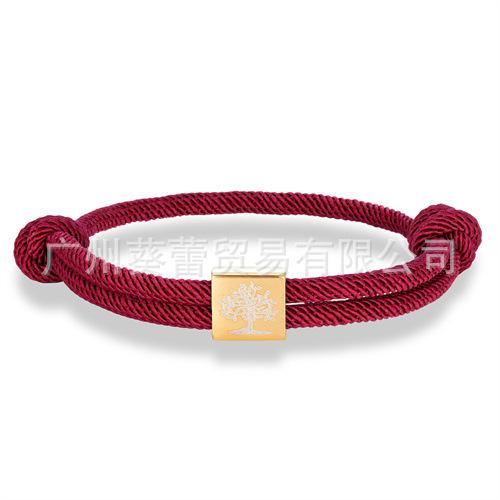 Classic Tree Of Life Hand Rope Stainless Steel Gold Buckle Tree Of Life Adjustable Men'S And Women'S Bracelets