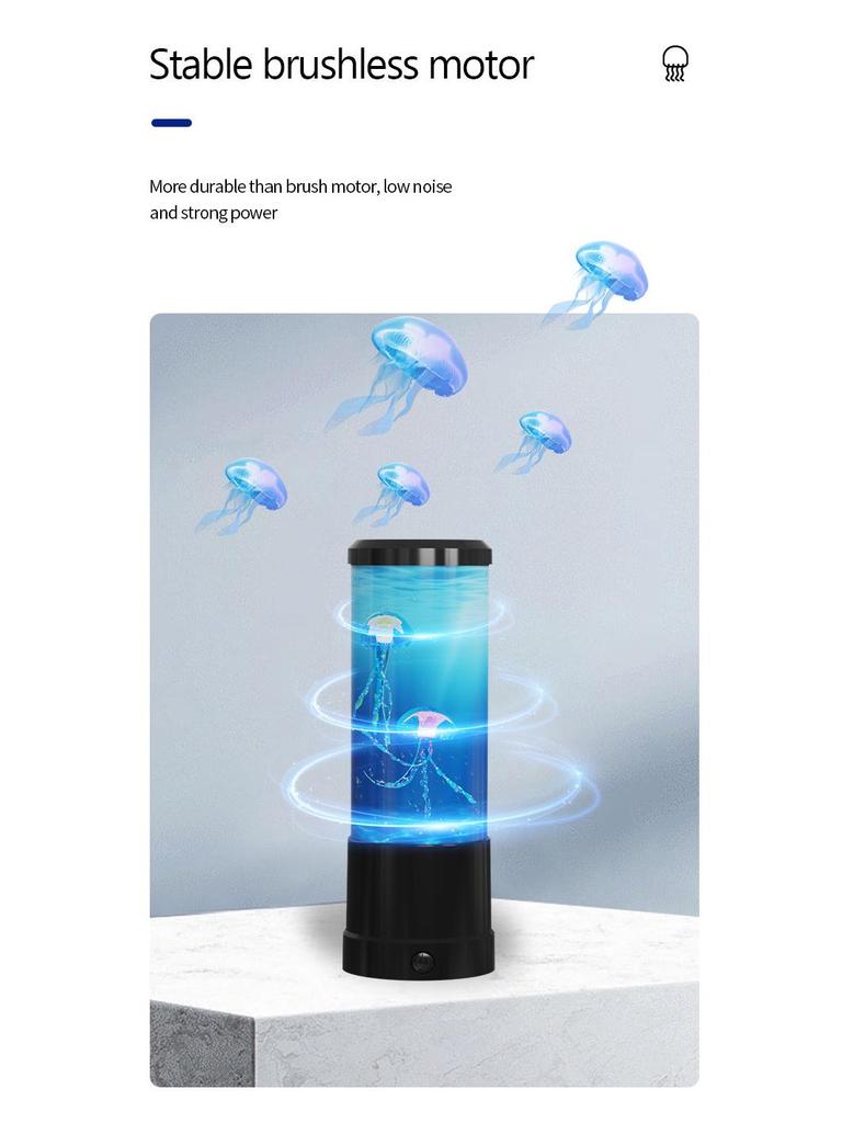 Creative 10" LED Jellyfish Lamp, USB-Powered, Color-Changing Cylindrical Night Light