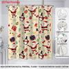1Pc Santa Claus Printed Waterproof Shower Curtain, Bathroom Partition Privacy, Multiple Sizes, 12 Hooks, Easy To Install