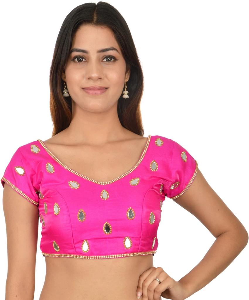 Women's Silk Blend Ethnic Blouse Indian Pakistani Wedding Party Wear Choli Dress