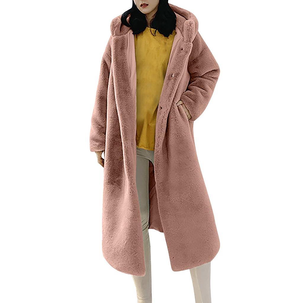 Fashion Casual Women's Sheep Shearing Stitching Coat Women's Mid-length Wool Coat