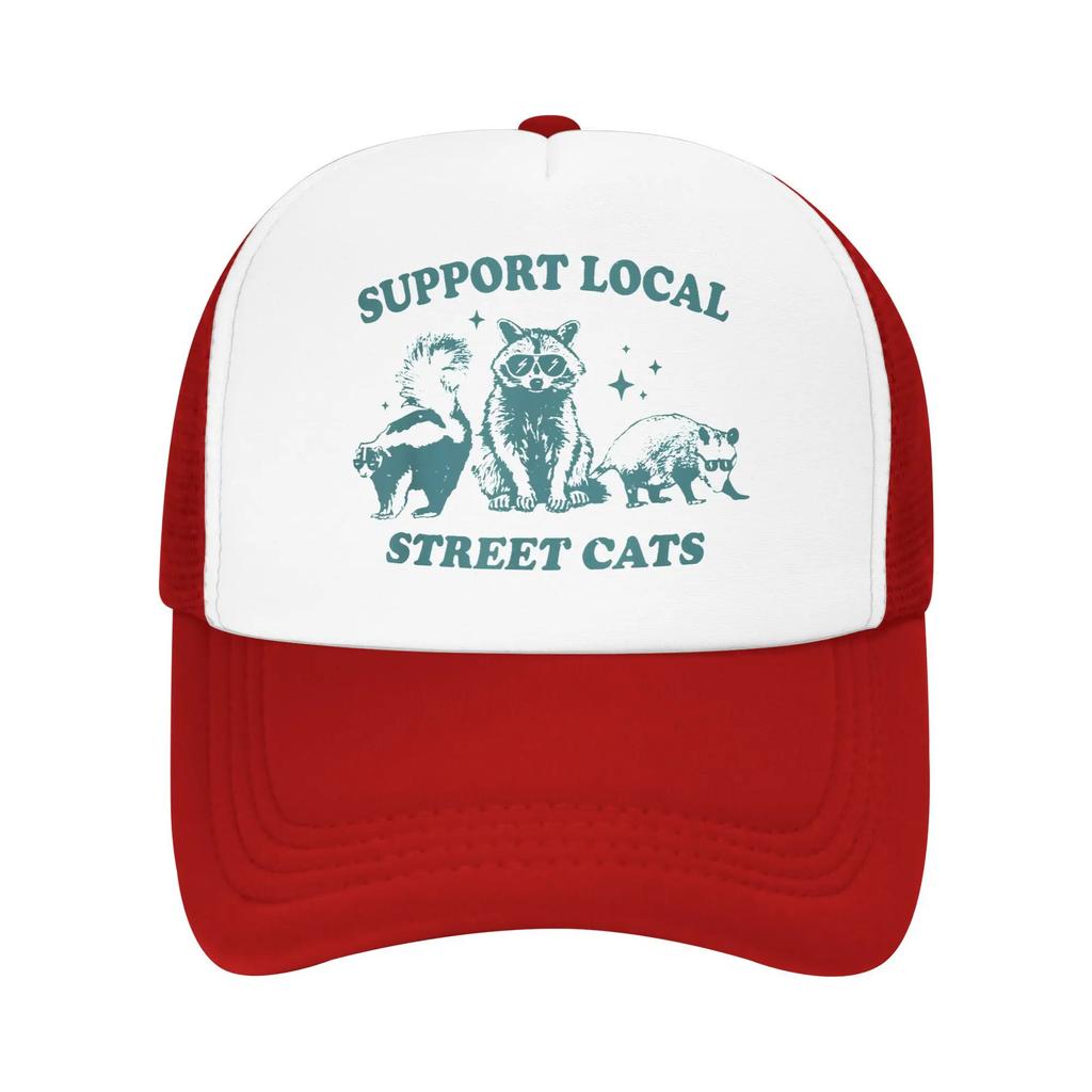 Funny Vintage Raccoon Opossum Skunk Baseball Cap For Men Women Summer Mesh Side Caps Hats For Casual Headwear