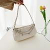 Sweet Y2K Underarm bag Pleated Cloud Square Bag Fashion PU Leather Shoulder Bag  Travel