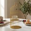 Birdcage Pastry Stand Stainless Steel Three-Tier Curved Top Hook