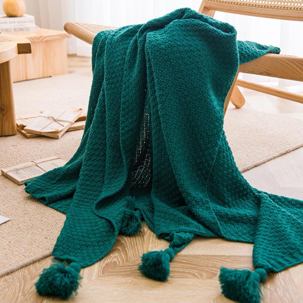 Handmade Tassel Blanket - Cozy Internet Style Sofa Throw, Perfect for Office or Bed