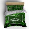 Saint Patrick's Day Clover Set Bedding Duvet Cover Set Duvet Cover Pillowcases (1 * Duvet Cover 2 * Pillowcases, Without Duvet Insert)