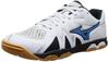 Wave Medal RISE Table Tennis Cushioned and Size 2E Shoes, Grippy, White/Blue/Navy, 25.0 Cm,