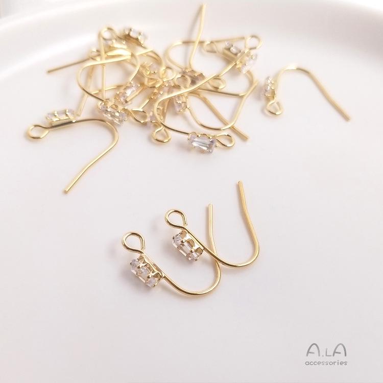 

14K Gold-Plated Zircon Ear Hooks - DIY Handmade Earring Jewelry Accessories