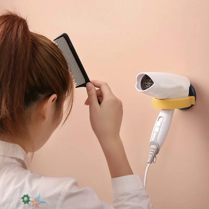 Simple Bathroom Shelf Bathroom Wall Mounted Air Duct Shelf Storage Free Punch Hair Dryer Rack Wall Shelf  Bathroom Accessories