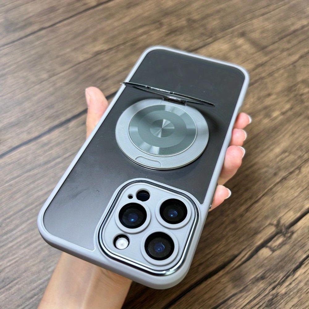 Luxuriöse magnetische Lade-Klapphülle mit versteckter Halterung für iPhone 16 15 14 13 Pro Max, All-Inclusive-Linsenschutzabdeckung