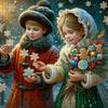 1000pcs/Puzzle Game for Training Endurance And Logic - Exquisite Puzzle - (Winter Night Snow Holding Christmas Bouquet) Suitable for Living Room Decor