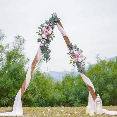 2Pcs Wedding Arch Flowers Wreaths Modern Green Leaves Backdrop Decor Floral Swag