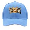Fun ThreeCat Print Baseball Cap Outdoor Unisexs Casual Sports Bucket Hat Adjustable Vintage Baseball  Sandwich Baseball Cap