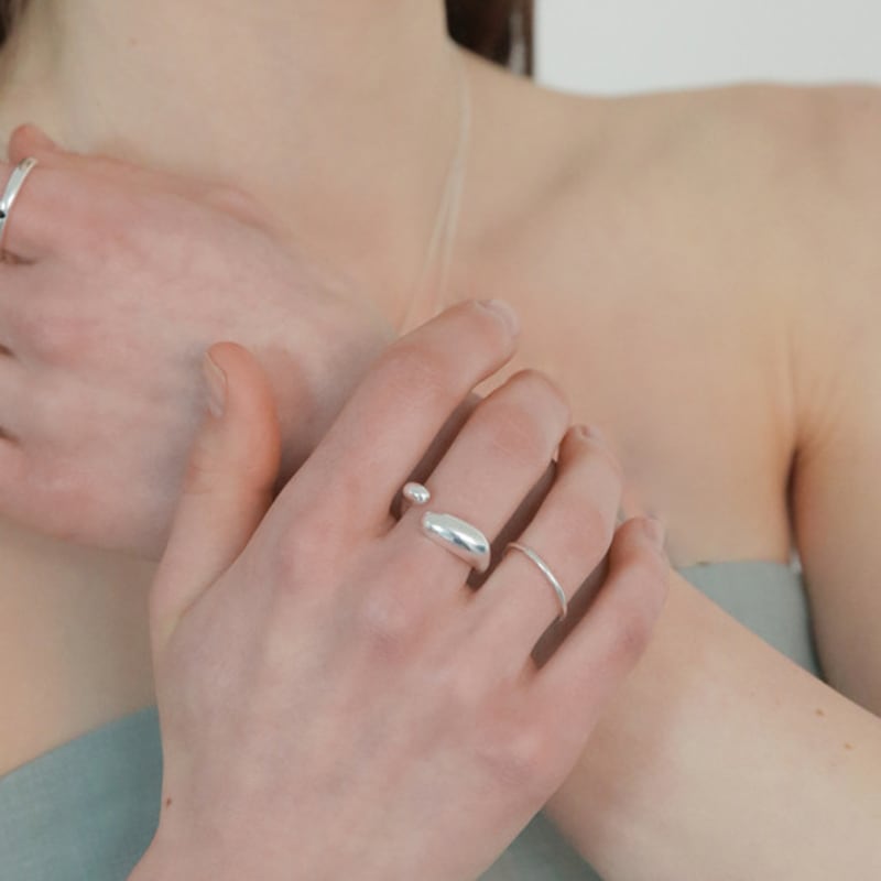 modernlike silver 925 uneven cloud open ring