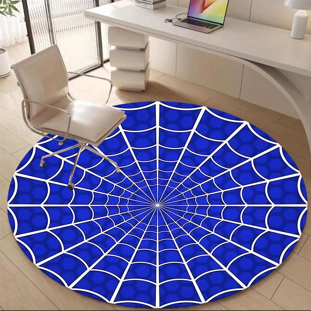 1pc Spider Web Office Round Area Rug, Indoor Mat Suitable ForOffice, Under Office Chairs Bedroom Living Room Home Decor, Room Decot146