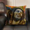 Singer Bob MMarley Cushion Cover Natural Linen Organic Fabric DoubleSided Printing Sofa Home Decor Gift Pillow Case