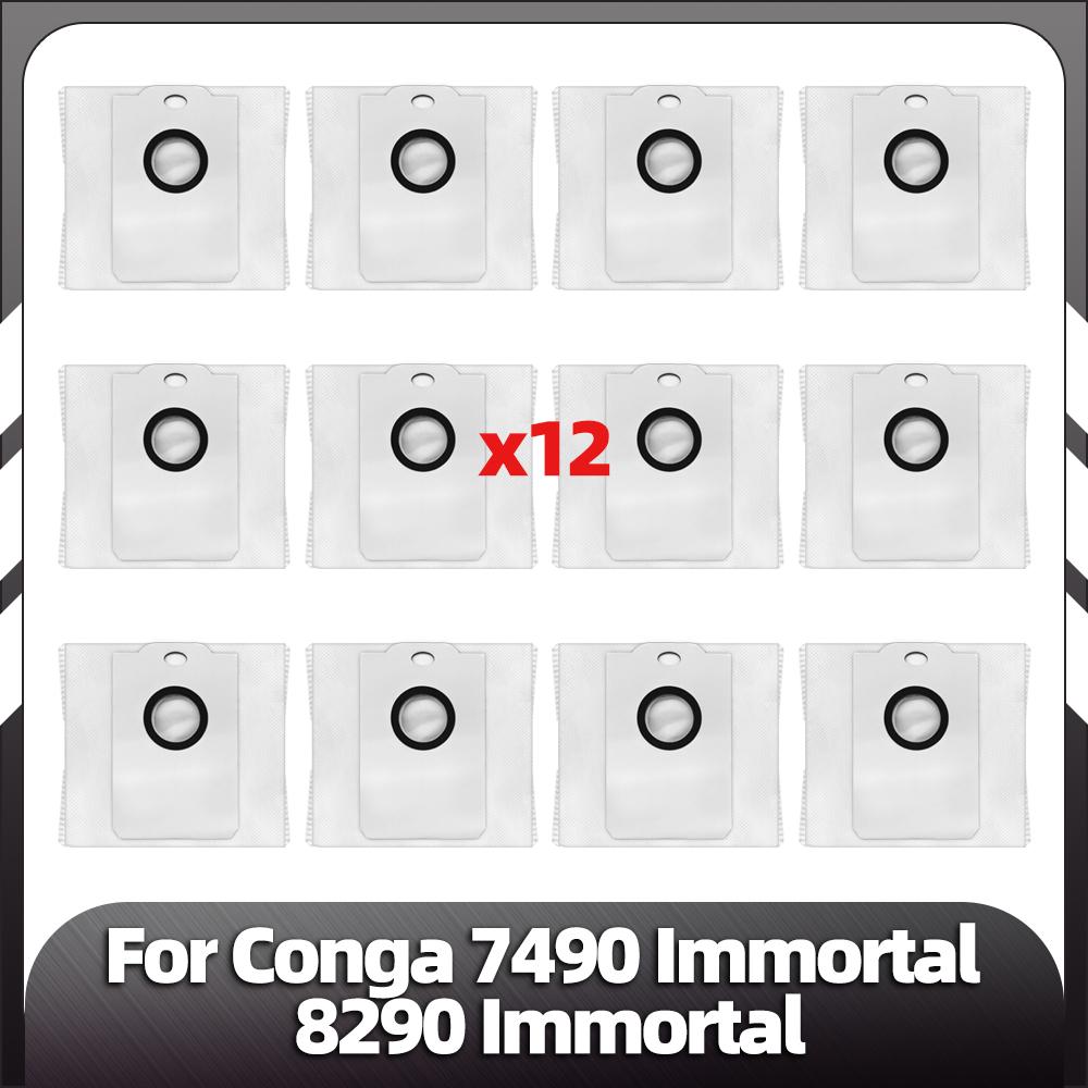 Compatible for Conga 7490 Immortal Series / 8290 Immortal Series Main Side Brush Replacement HEPA Filter Mop Pads Spare Parts