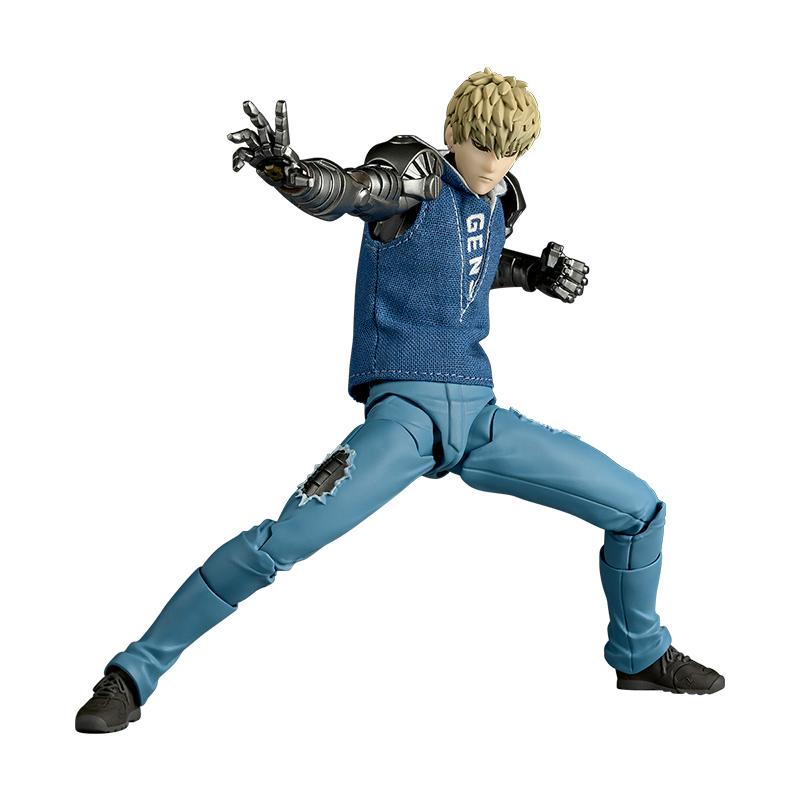 Genuine One Punch Man Genos Figure Kaiyodo Revoltech Yamaguchi Articulated Action Figure Anime Desktop Decoration Collect Toy
