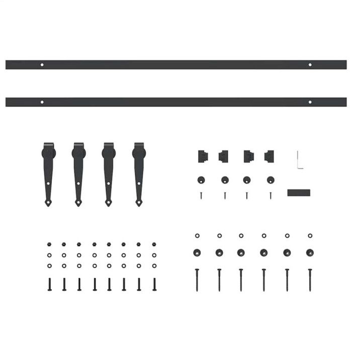 Sliding Wardrobe Door Kit 183 Cm Carbon Steel