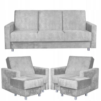 Alicja Lounge Furniture Set Sofa Armchairs Poufs