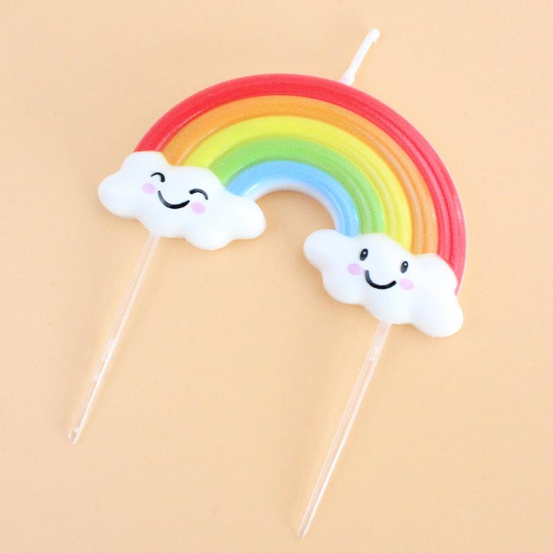 Cute Memory Freeze Rainbow Candle Personalized Creative Sun Rainbow Cloud Cartoon Decoration Supplies