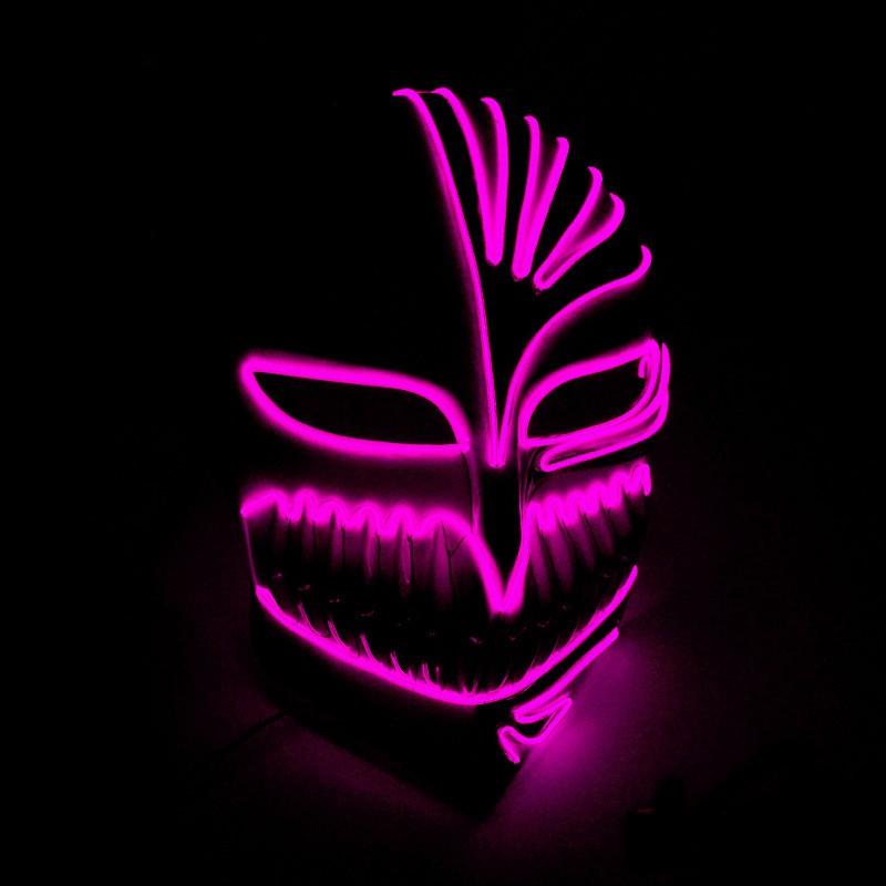 Halloween Grim Reaper Mask Multicolor LED Light Up Scary Ghost Face Adult Party Cosplay