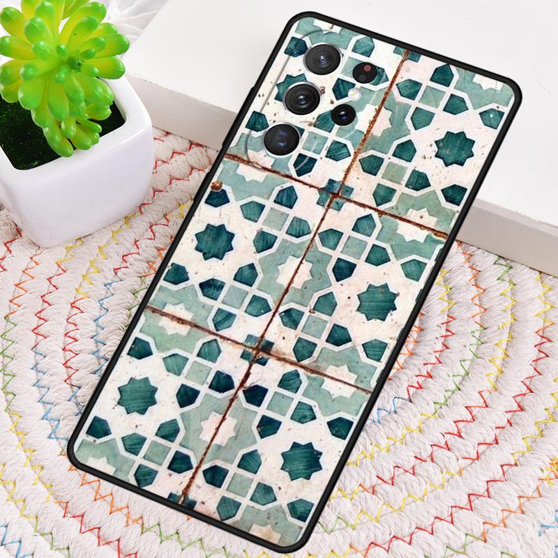 Moroccan Tile Silicone Phone Case For Samsung Galaxy note 10 pro S26 S25 S24 S23 S22 S21 Plus S25Ultra Capa Cover