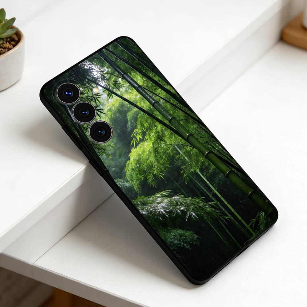 Spring green scenery For Samsung S25,S24,S21,S22,S23,S30,Ultra,S20,Plus,Fe,Lite,Note,10,9,5G Black Cover