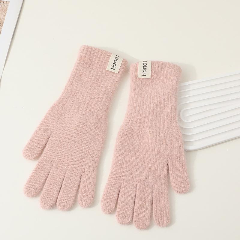 Wind Rabbit Plush Cute Warm Knitted Wool Gloves Long Girl Pink Thickened Soft Cold-proof