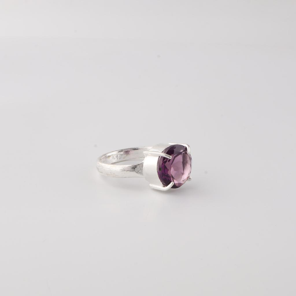 Amethyst Gemstone 925 Sterling Silver Statement Jewelry Women Ring For Anniversary Gift RR-72-4