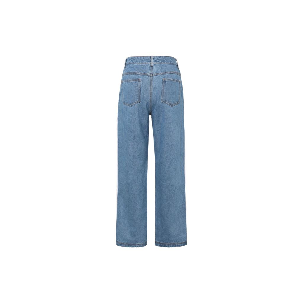 Adidas Originals X Dry Clean Only Co-Branded Buttoned Casual Comfortable Sports Denim Pants Women Bottoms Blue H59020