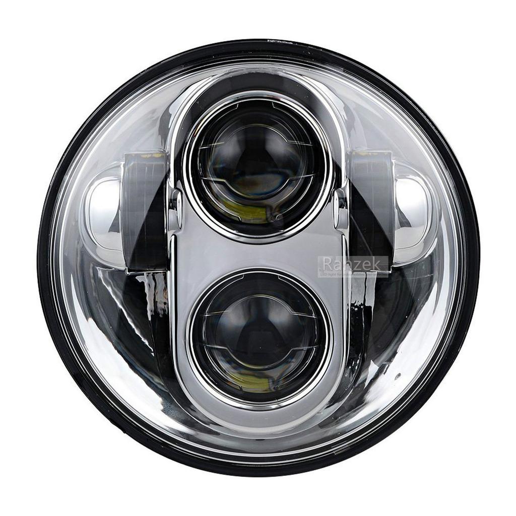 Ranzek Inch Cree LED Projector High Beam Headlight for Motorcycles 5-3/4 5.75 (Chrome)