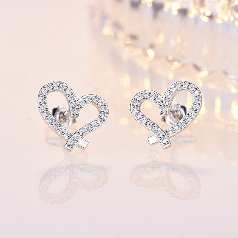 925 Sterling Silber Ohrringe Hohe Qualität Herz für Damen Modeschmuck Hochzeit Verlobung Party Geschenke süß