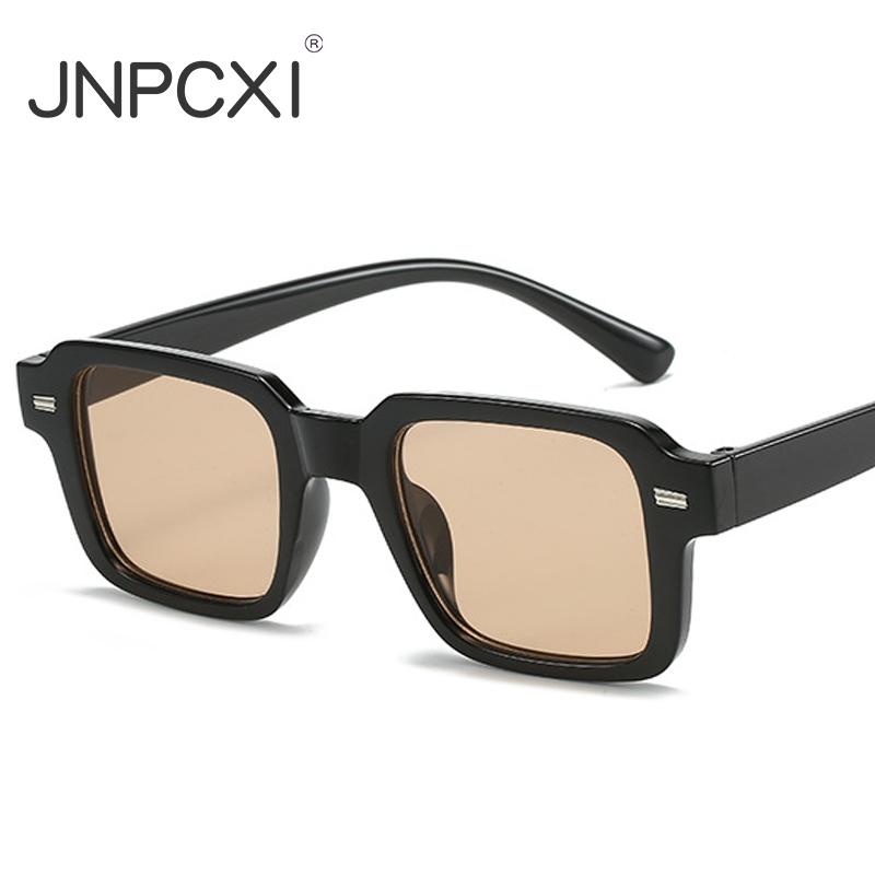  Square Women Fashion Sunglasses Shades UV400 Retro Rivets Beige Gradient Men Trending Sun Glasses