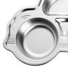 Stainless Steel Divided Platter Food Grade Cartoon Drop Proof Fun Shape Divided Dinner Tray for