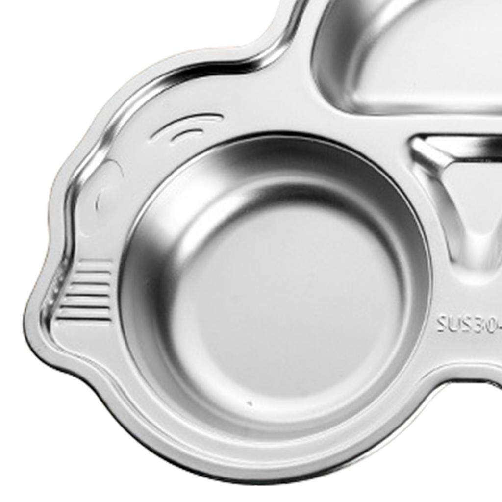 Stainless Steel Divided Platter Food Grade Cartoon Drop Proof Fun Shape Divided Dinner Tray for
