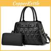 Conjunto Elegante de Duas Peças Feminino Bolsa Acolchoada com Letras Bolsa Tote Casual Elegante em Preto Vinho Azul Bege Caqui Rosa Amarelo
