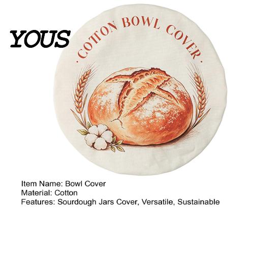 Breathable Cotton Fermentation Cloth Sourdough Starter Jar Cover, Reusable Elastic Dough Bowl Proofing for Baking Fabric And Food Preservation Plastic