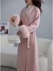 2025 Women's French Double-Faced Wool Coat with Cashmere & Real Fox Fur