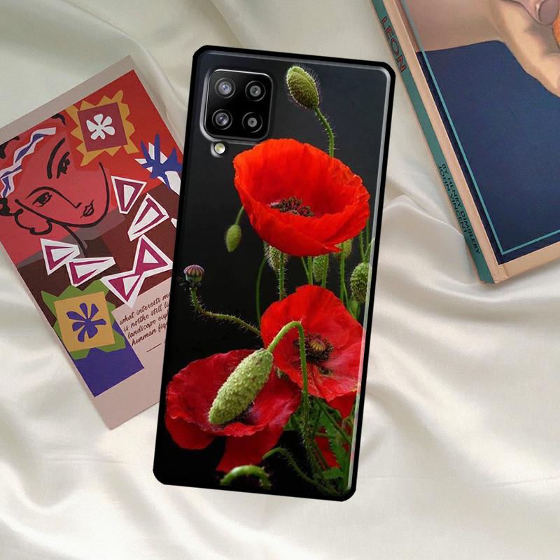 Poppy Flower Bloom Case For Samsung Galaxy A06 A16 A56 A36 A26 A54 A34 A14 A52 A32 A12 A13 A33 A53 A15 A35 A55
