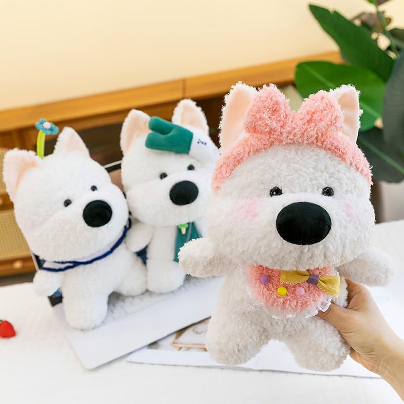 Highland Bowknot West White Terrier Plush Toy Cartoon Animal Child Scene Doll