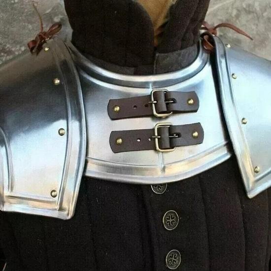 Pauldrons And Gorget Armor Set Larp Reenactment Cosplay Costume Shoulder And Gorget Steel Armor Shoulder With Gorge