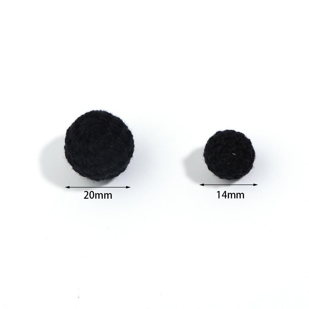 10pcs 14/20mm Acrylic Crochet Beads Colorful Round Knitting Wool Ball Beads For Jewelry Making DIY Necklace Bracelets KeyChain