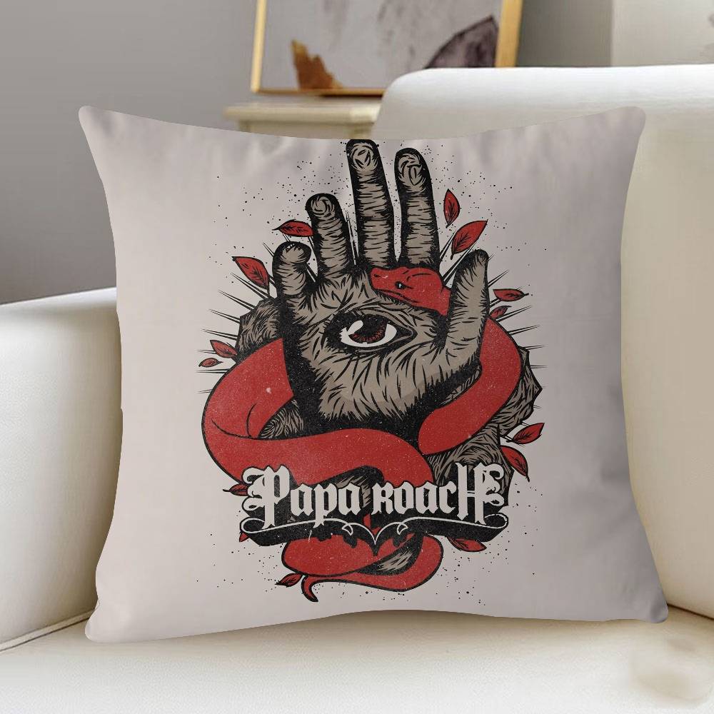 P-Papa Roach Music Art Cushion Cover Inches Farmhouse Decor Home Throw Pillow Covers For Couch Decorations