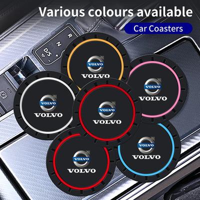 2 Pezzi Tappetino Portabicchieri in Silicone Antiscivolo per Auto, Tappetino per Tazza d'Acqua e Bevande per XC60 XC90 S60 V40 V50 V60 XC40 V70 V90 S90 S80 C30 S40 XV40
